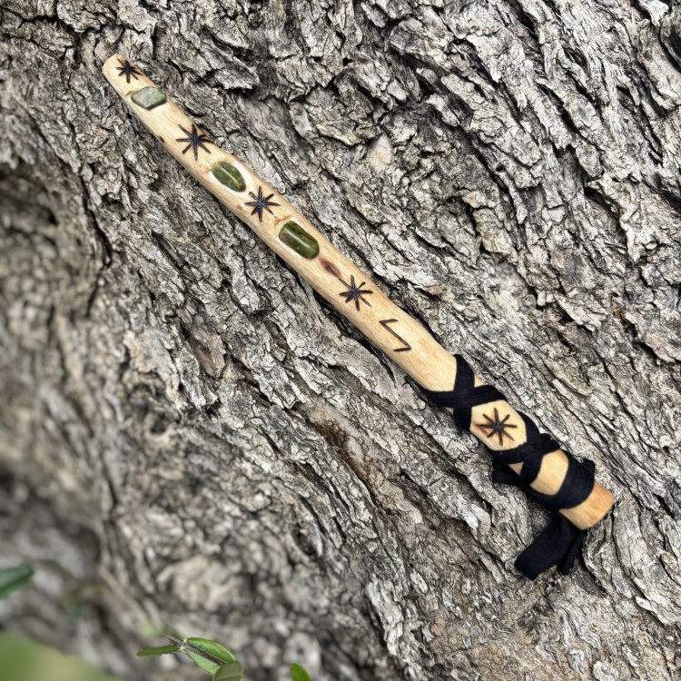  Varita Mágica de Laurel con Unakitas – Armonía y Protección Espiritual