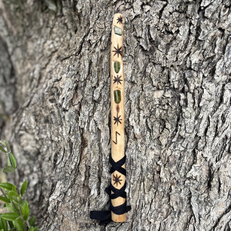  Varita Mágica de Laurel con Unakitas – Armonía y Protección Espiritual