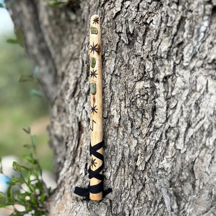  Varita Mágica de Laurel con Unakitas – Armonía y Protección Espiritual