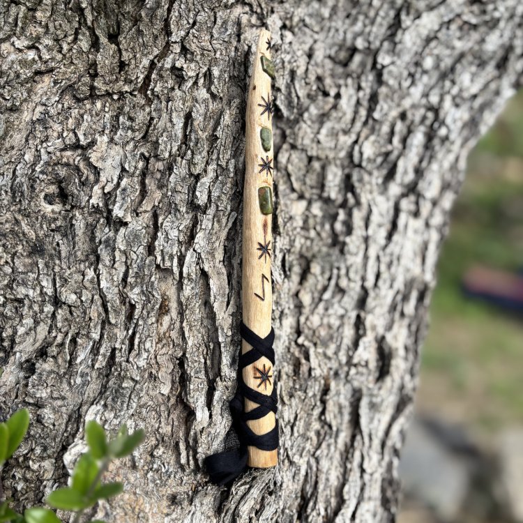  Varita Mágica de Laurel con Unakitas – Armonía y Protección Espiritual