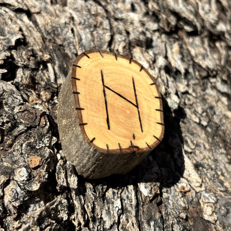  Runa Vikinga Hagalaz en Madera de Olivo – Símbolo de Ruptura y Transformación