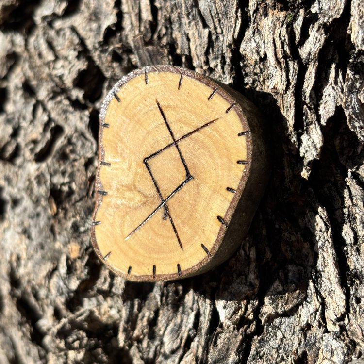  Runa Vikinga Ingwaz en Madera de Olivo – Amor Verdadero