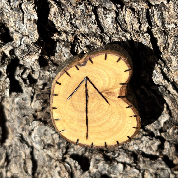  Runa Vikinga Teiwaz en Madera de Olivo – Símbolo del Guerrero y Valentía