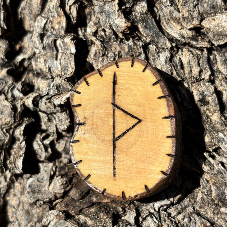  Runa Vikinga Thurisaz en Madera de Olivo – Símbolo de Protección y Coraje