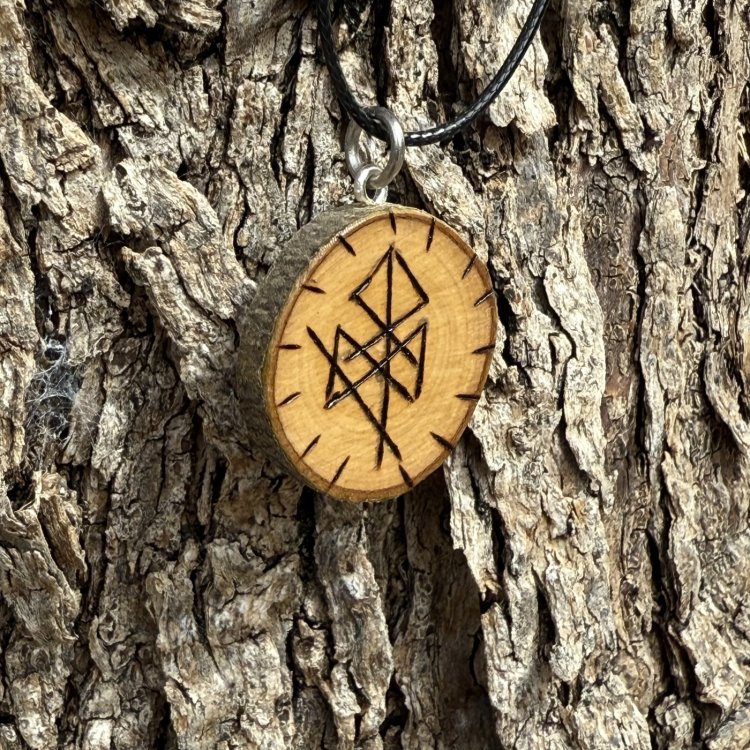  Colgante Odín en Madera de Olivo – Sabiduría y Poder Nórdico