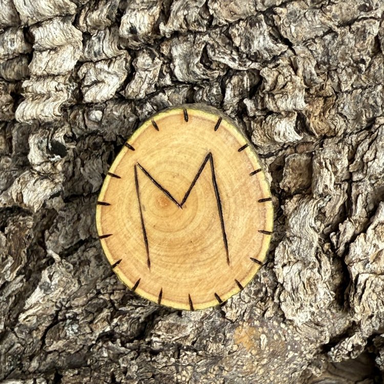  Runa Vikinga Ehwaz en Madera de Olivo – Símbolo de Cambio y Equilibrio