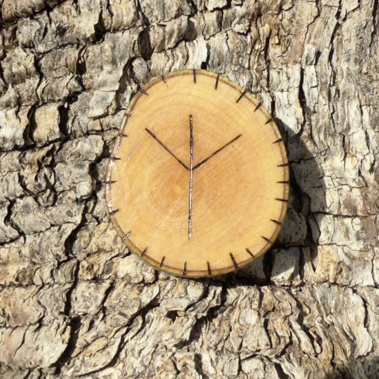  Runa Vikinga Algiz en Madera de Olivo – Símbolo de Protección y Conexión Divina