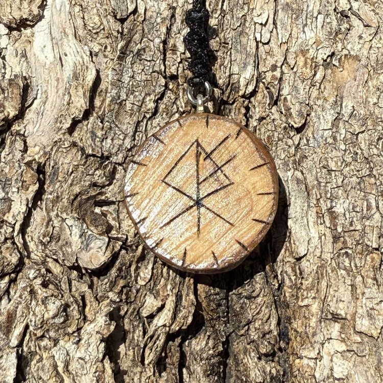  Talismano Lupo in Ulivo – Ciondolo Runico Vichingo