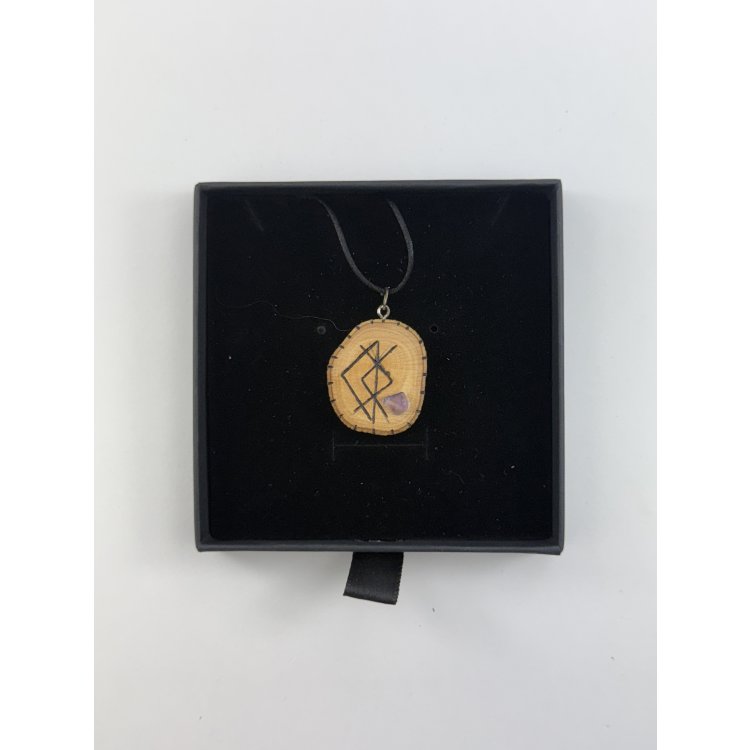  Colgante Amor en Madera de Olivo con Amatista – Fortalecimiento de Relaciones y Autoamor