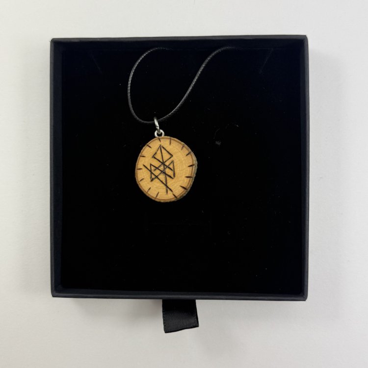  Colgante Odín en Madera de Olivo – Sabiduría y Poder Nórdico