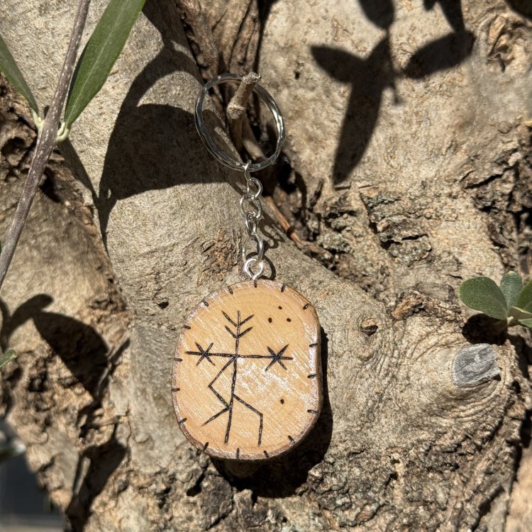  Llavero de Madera de Olivo Abrecaminos - Prosperidad