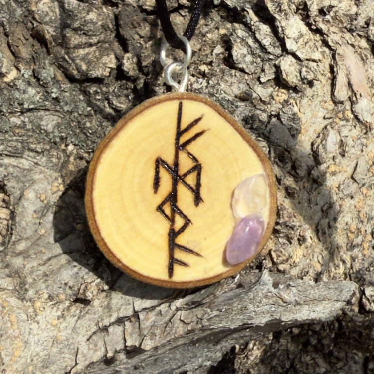  Colgante de Olivo – Nombre de Freya y 2 Amatistas